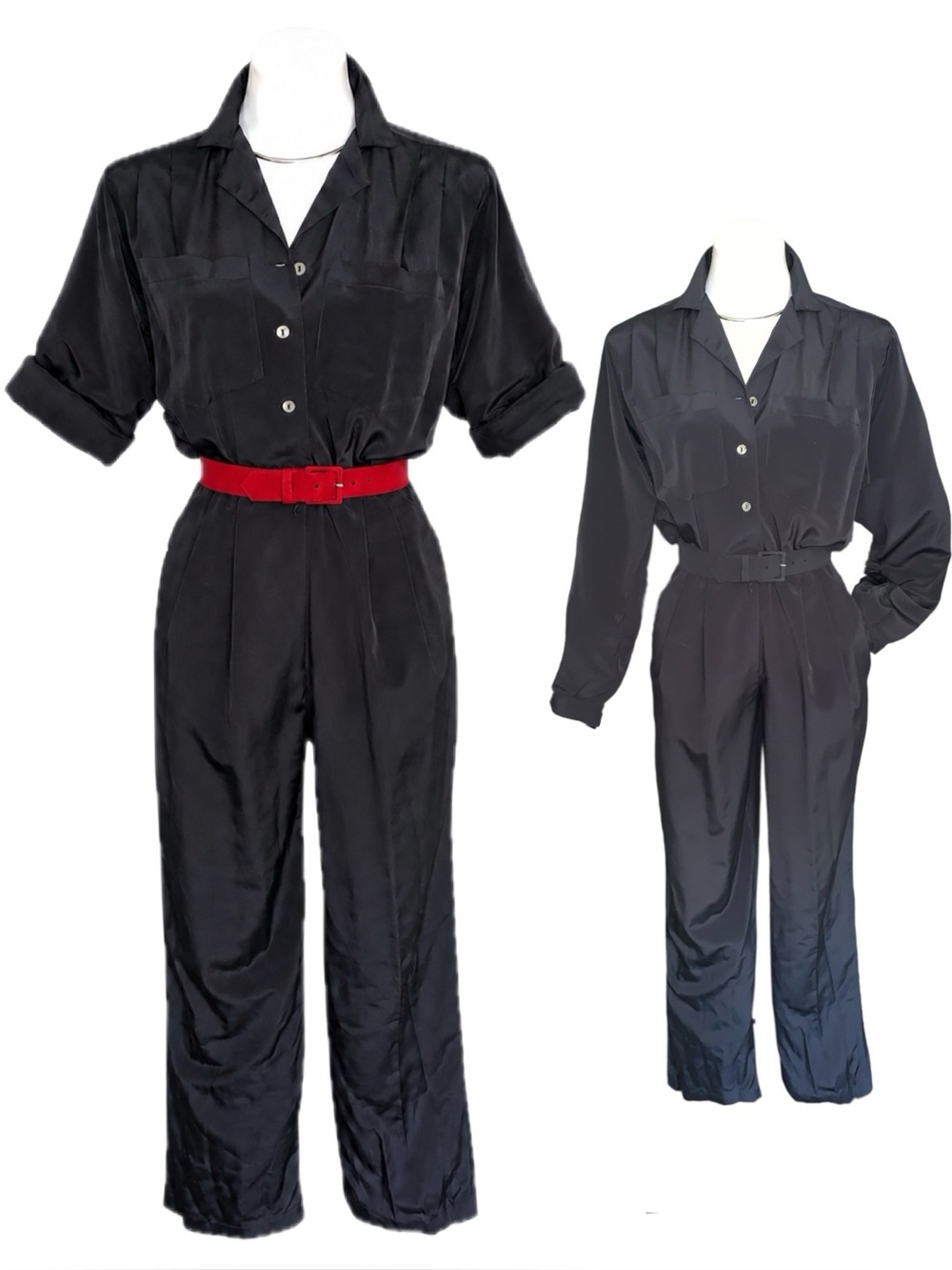 f l o w y :: Vintage Belted Jumpsuit Overalls Triacetate Minimalist